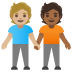 🧑🏼‍🤝‍🧑🏾 people holding hands: medium-light skin tone, medium-dark skin tone display on Google